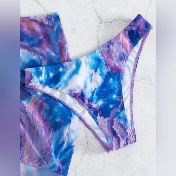 Hot Pink Drawstring Plunging One Piece Swimsuit - Picture 6 of 6